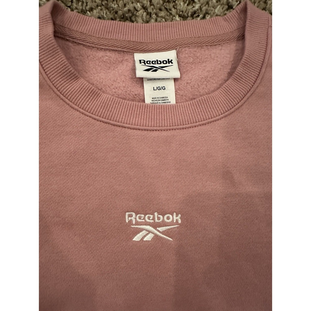 Reebok Womens Classic Crew Sweatshirt, Pink, Large - Picture 4 of 7